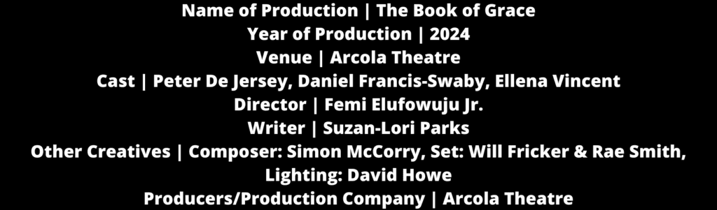 Arcola Theatre: The Book of Grace 2 Stats 2